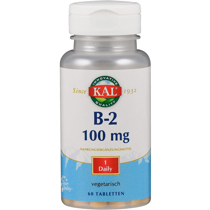 Vitamin B2 Riboflavin 100 mg KAL, 60 St TAB