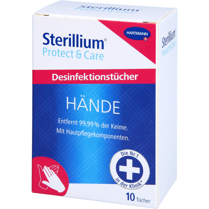 Sterillium Protect & Care Desinfektionstücher für die Hände, 10 St. Tücher