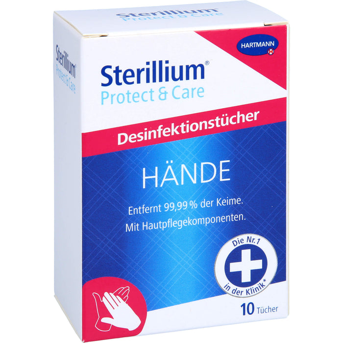 Sterillium Protect & Care Desinfektionstücher für die Hände, 10 St. Tücher