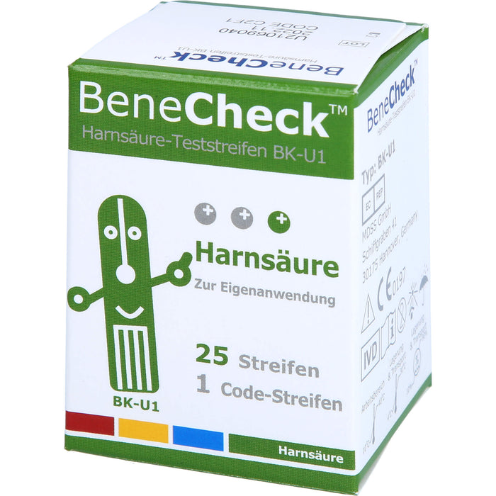 BeneCheck Harnsäure Teststreifen BK-U1, 25 St. Teststreifen