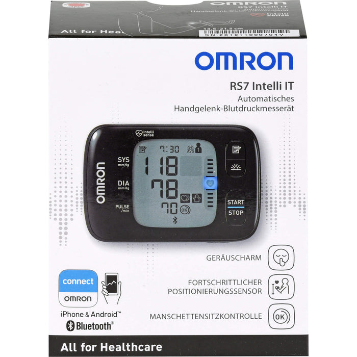 OMRON RS7 Intelli IT Handgelenk-Blutdruckmessgerät HEM-6232T-D, 1 pc Contrôle de la pression sanguine