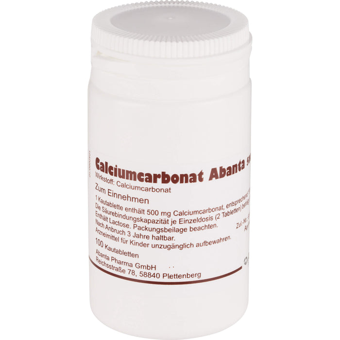 Calciumcarbonat Abanta 500 mg Kautabletten, 100 St KTA