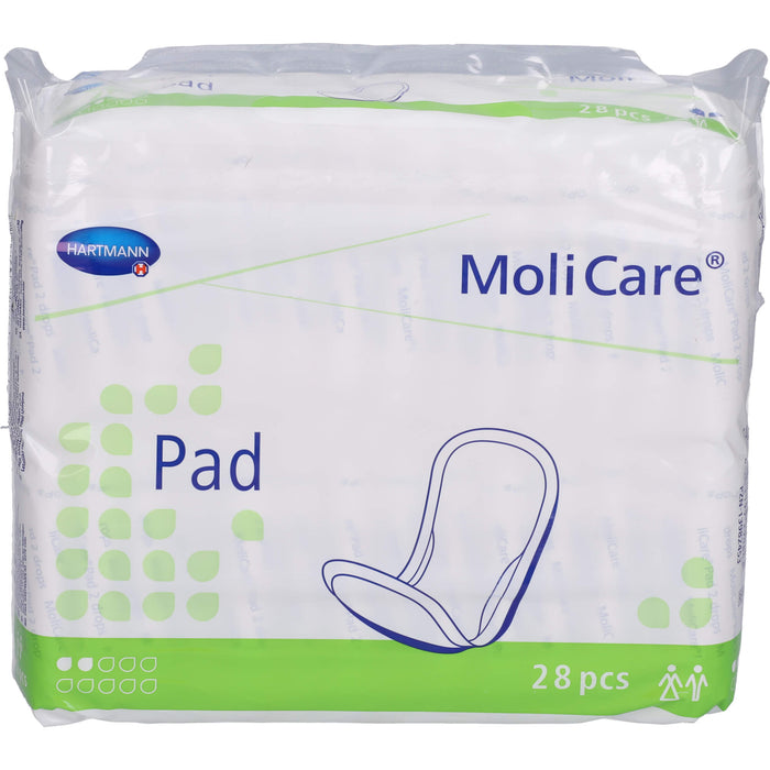 HARTMANN MoliCare Pad 2 Tropfen Inkontinenzeinlagen bei leichter Blasenschwäche, 28 pcs. Insoles