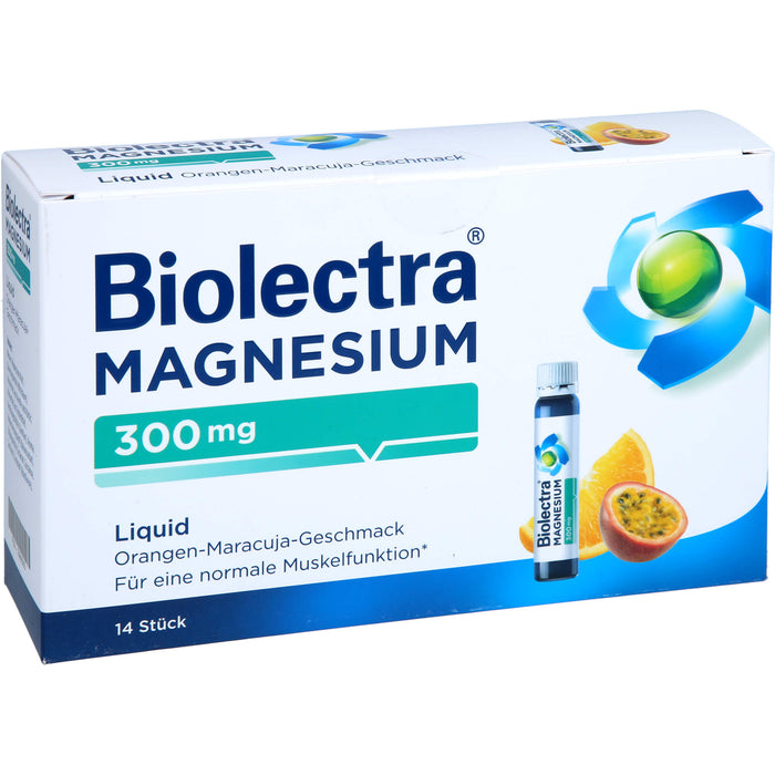 Biolectra Magnesium 300 mg aktiv Liquid Orangen-Maracuja-Geschmack, 14 St. Lösung