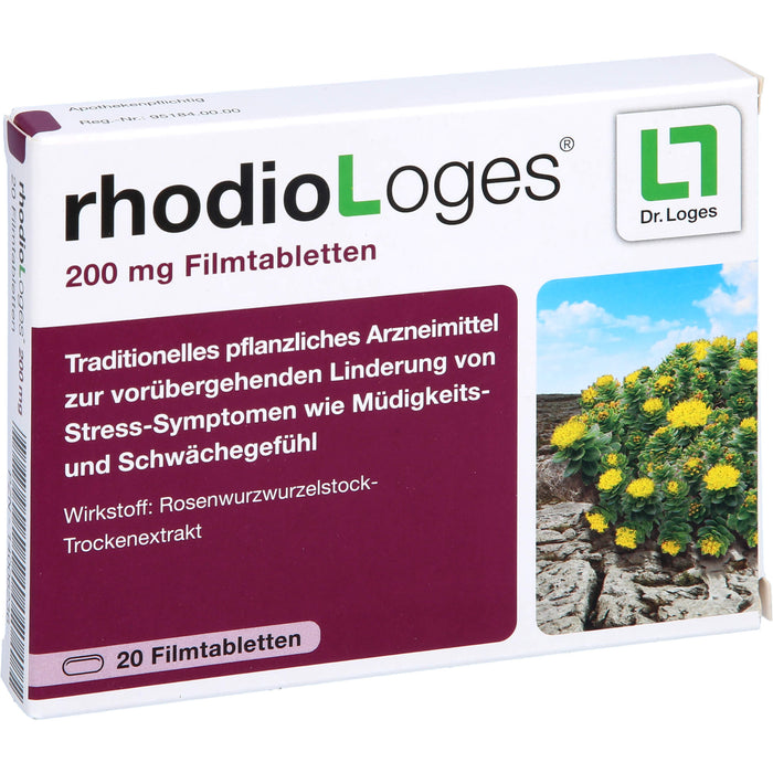 rhodioLoges 200 mg Filmtabletten zur vorübergehenden Linderung von Stress-Symptomen, 20 pc Tablettes