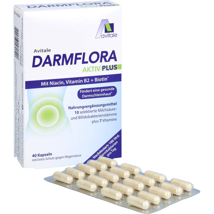 Avitale Darmflora Aktiv Plus Kapseln fördert eine gesunde Darmschleimhaut, 40 pc Capsules