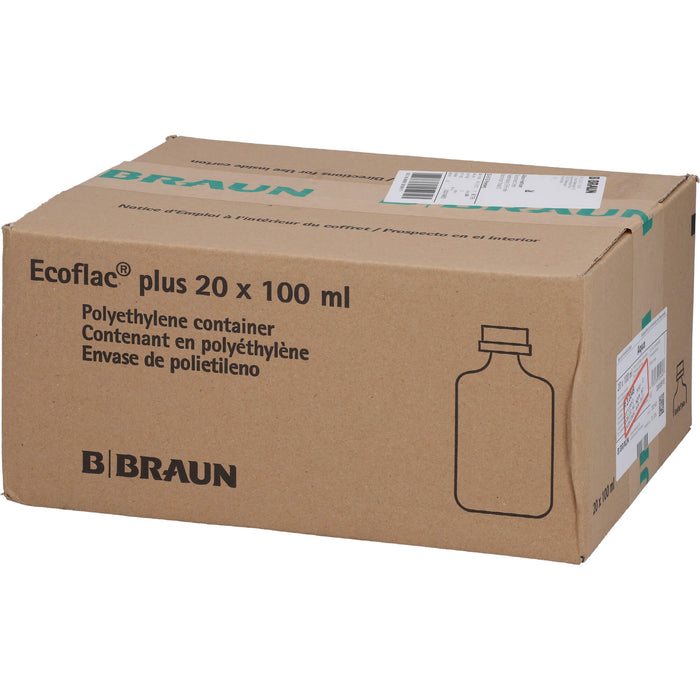 Aqua ad iniectabilia Braun, Lösungsmittel zur Herstellung von Parenteralia, 100 ml Ecoflac Plus, 20X100 ml ILO