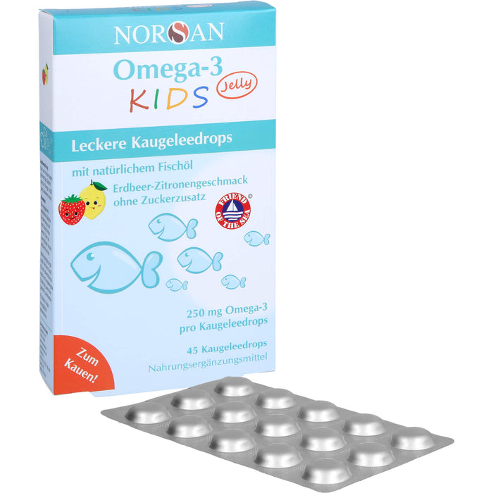 NORSAN Omega-3 Kids Jelly leckere Kaugeleedrops, 45 St. Tabletten