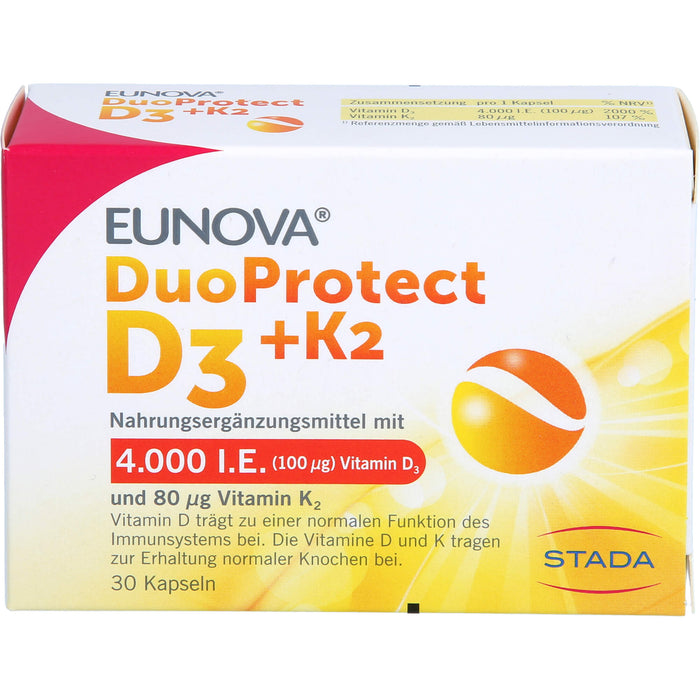 EUNOVA DuoProtect D3+K2 4000IE/80UG, 30 St KAP