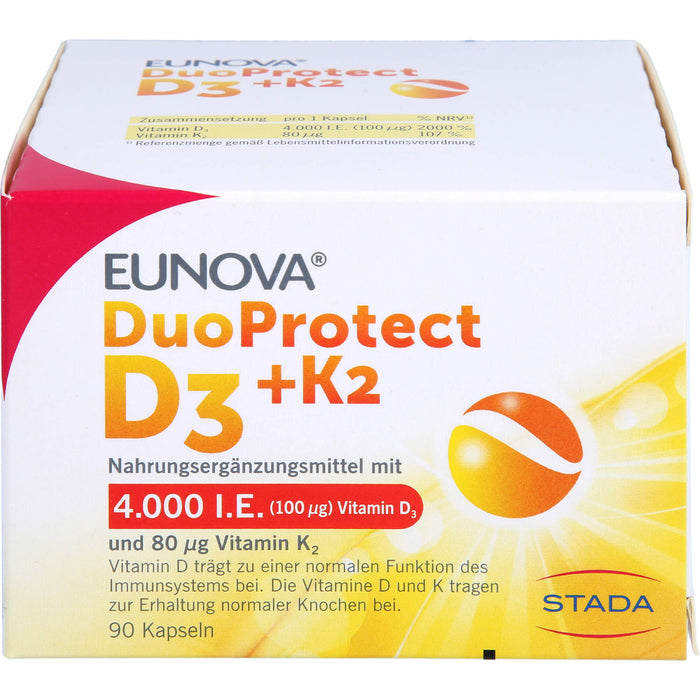 EUNOVA DuoProtect D3+K2 4000IE/80UG, 90 St KAP