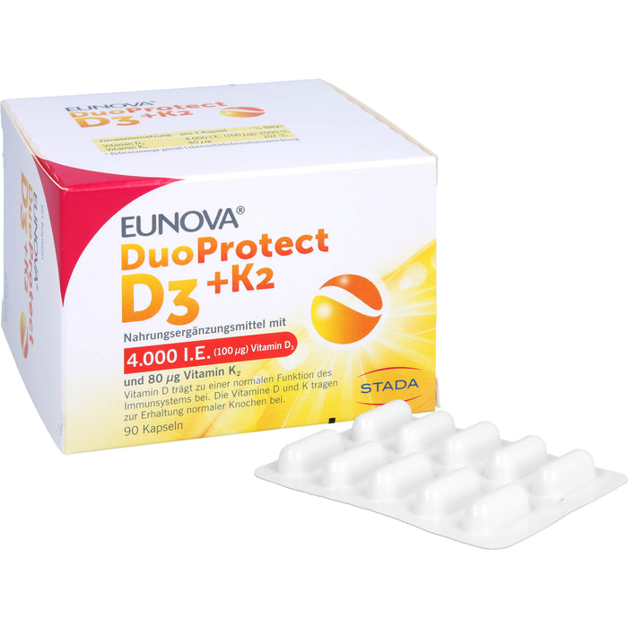 EUNOVA DuoProtect D3+K2 4000IE/80UG, 90 St KAP