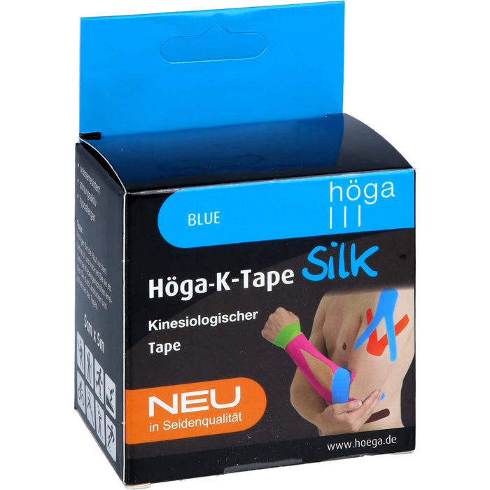 Höga-K-Tape Silk 5cmx5m blue KinesiologischerTape, 1 pc Pansement