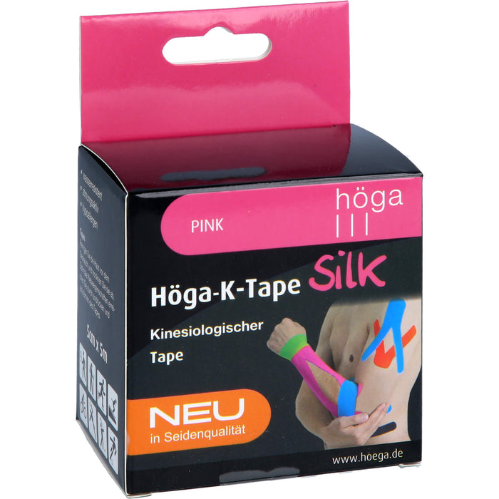 Höga-K-Tape Silk 5cmx5m pink KinesiologischerTape, 1 St. Pflaster