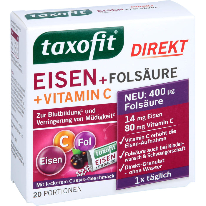 taxofit Eisen + Folsäure Direktgranulat, 20 St GRA