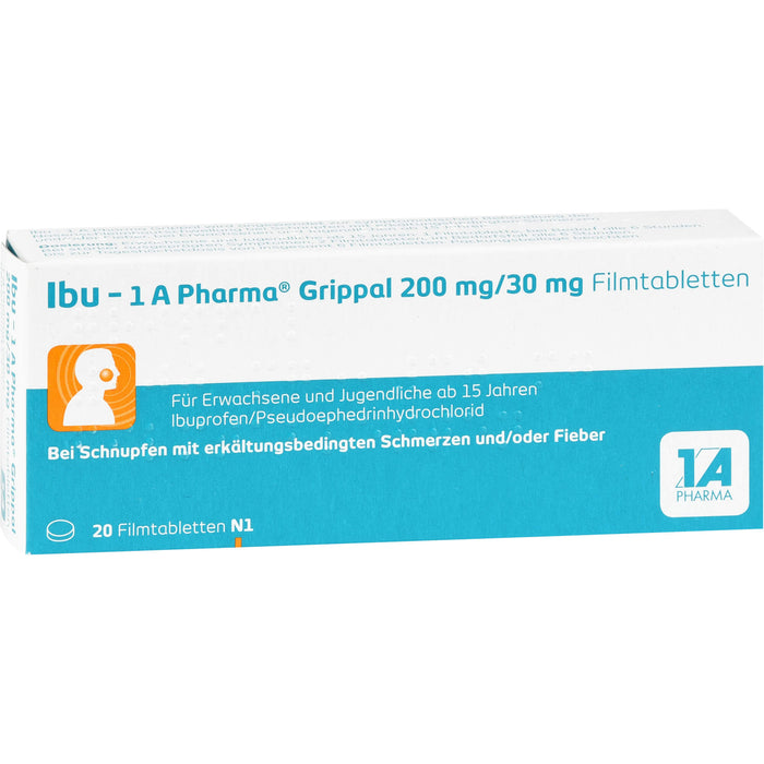 Ibu - 1 A Pharma Grippal 200 mg/30 mg Filmtabletten, 20 pc Tablettes