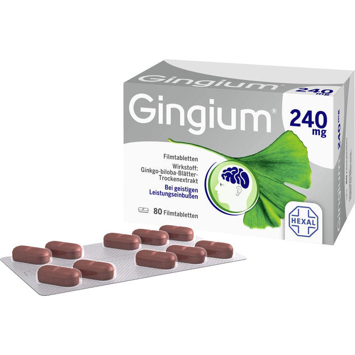 Gingium 240 mg Filmtabletten, 80 pc Tablettes