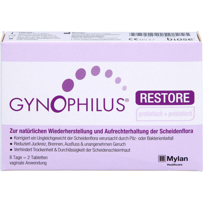 Gynophilus restore Tabletten zur akuten Wiederherstellung und Aufrechterhaltung der physiologischen Scheidenflora, 2 pc Tablettes