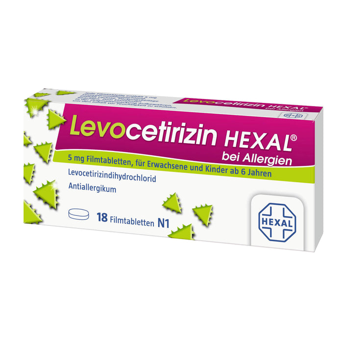 Levocetirizin HEXAL Tabletten bei Allergien, 18 pc Tablettes