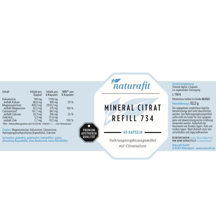 naturafit Mineral Refill 734 Kapseln, 60 St. Kapseln