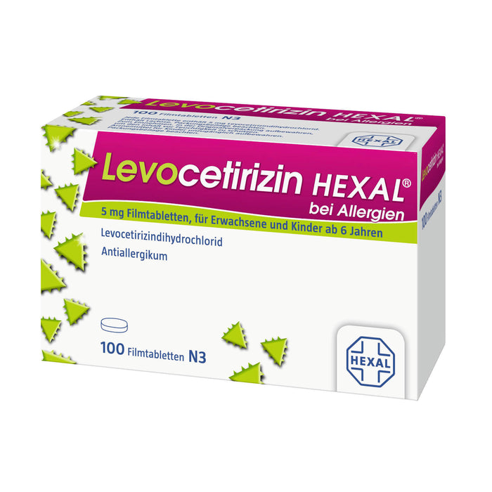 Levocetirizin HEXAL 5 mg Filmtabletten bei Allergien, 100 St. Tabletten