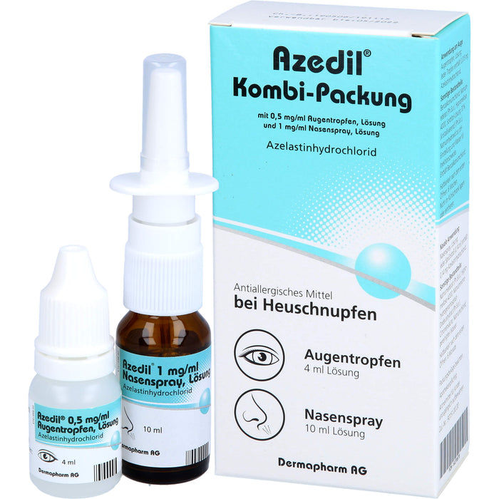 Azedil Kombi-Packung Augentropfen + Nasenspray antiallergisches Mittel bei Heuschnupfen, 1 pc Paquet combiné