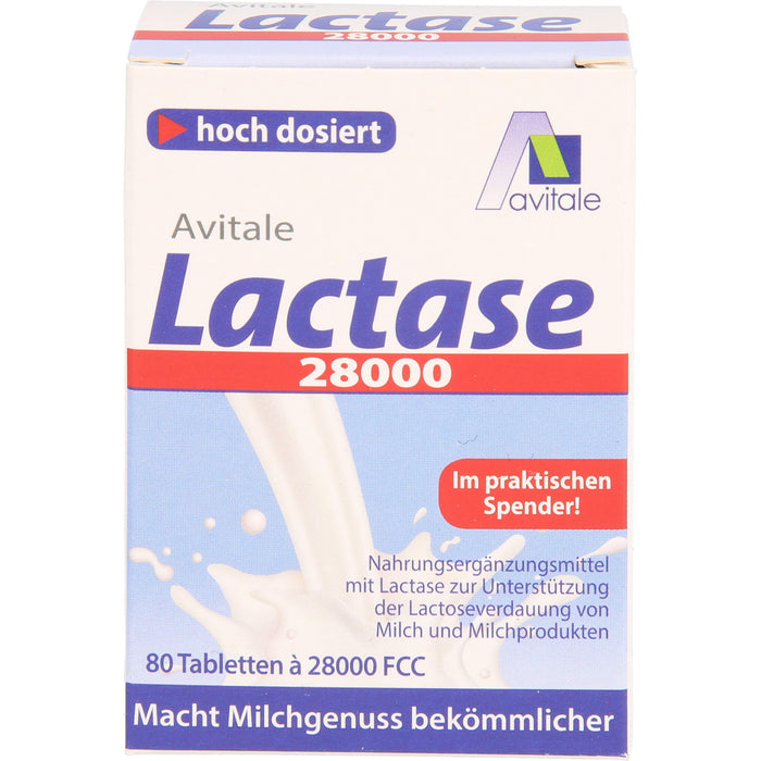 Avitale Lactase 28000 FCC Tabletten im Spender, 80 St. Tabletten