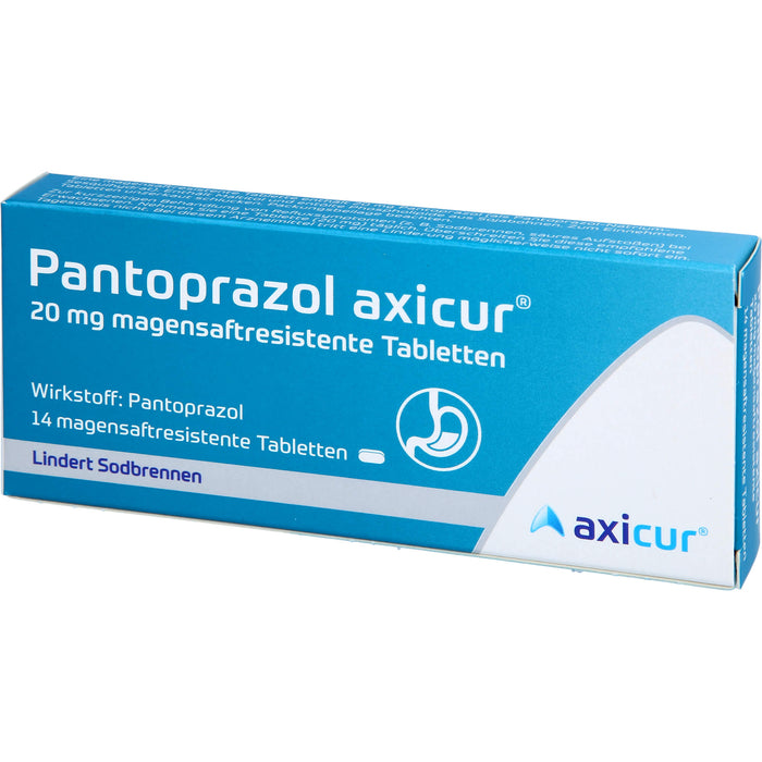 Axicur Pantoprazol 20 mg Tabletten bei Sodbrennen, 14 pc Tablettes