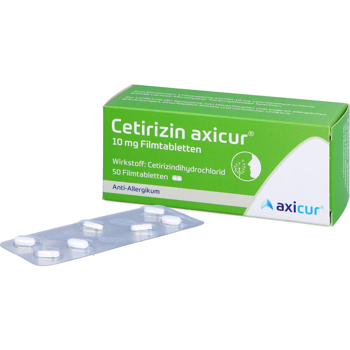 Cetirizin axicur 10 mg Filmtabletten Anti-Allergikum, 50 St. Tabletten