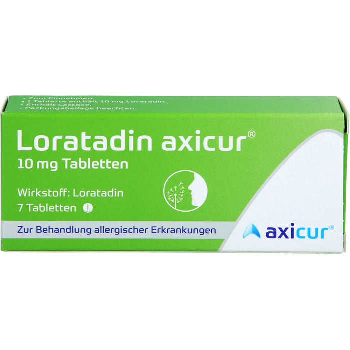 Axicur Loratadin 10 mg Tabletten bei Allergien, 7 pc Tablettes