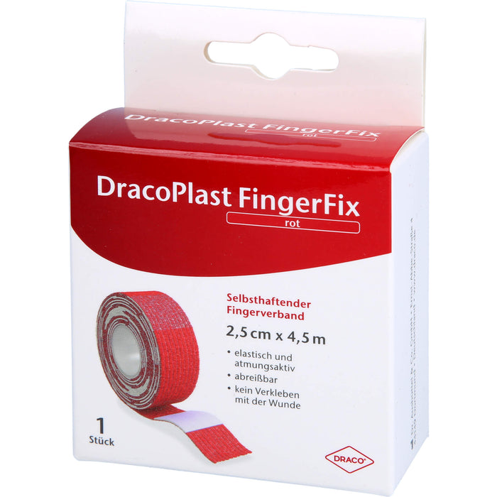 DracoPlast FingerFix Fingerverband 2,5 cm x 4,5 cm rot, 1 pc Pansement