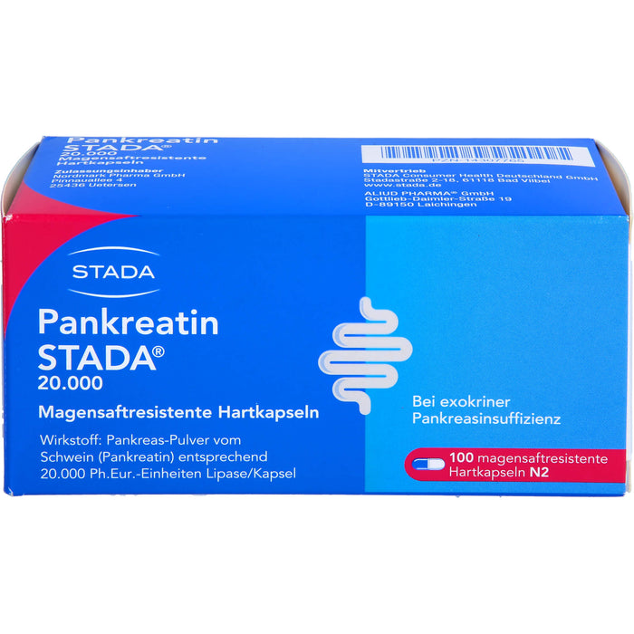 Pankreatin STADA 20.000 magensaftresistente Hartkapseln, 100 St. Kapseln