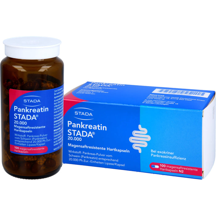 Pankreatin STADA 20.000 magensaftresistente Hartkapseln, 100 pcs. Capsules