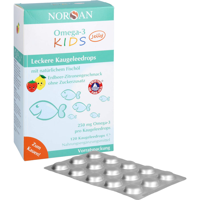 NORSAN Omega-3 Kids Jelly leckere Kaugeleedrops, 120 St. Gummidrops