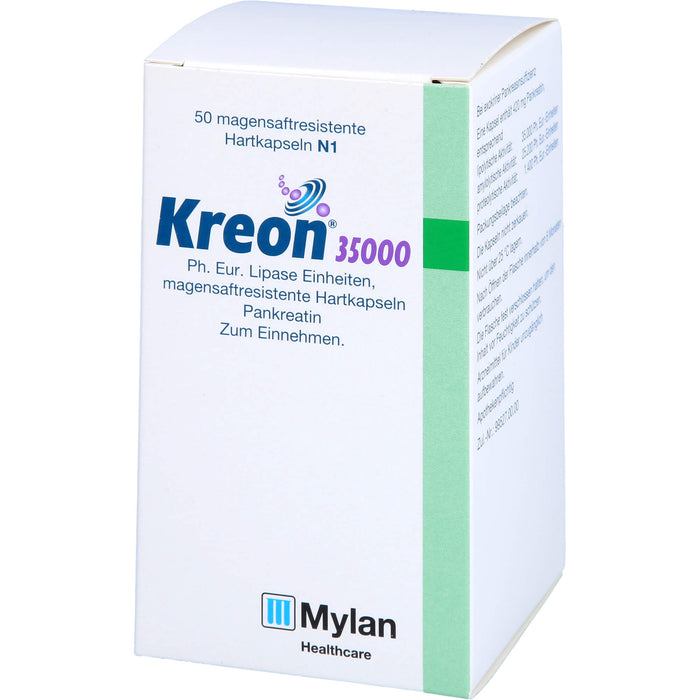 Kreon 35 000 Ph.Eur. Lipase Einheiten Hartkapseln bei exokriner Pankreasinsuffizienz, 50 pcs. Capsules