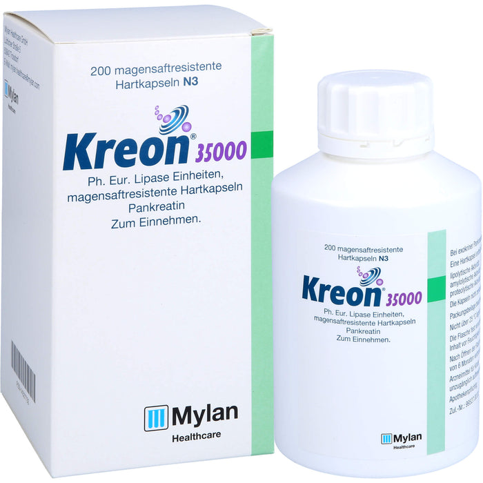 Kreon 35 000 Ph.Eur. Lipase Einheiten, magensaftresistente Hartkapseln, 200 St. Kapseln