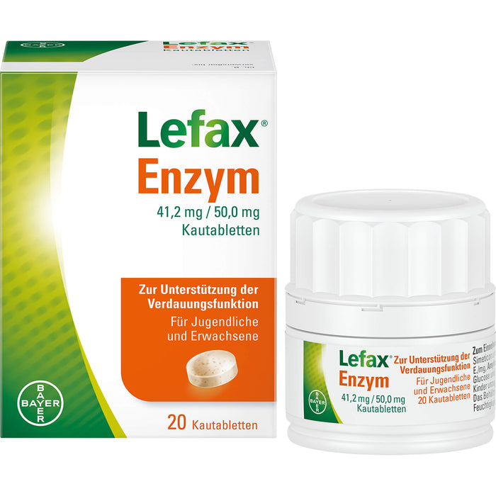 Lefax Enzym, 41,2 mg / 50 mg Kautablette, 20 pc Tablettes