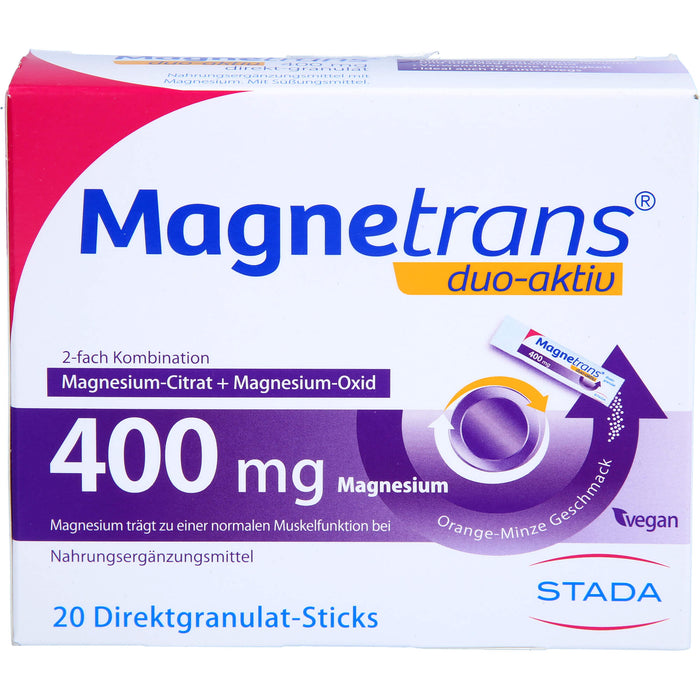 Magnetrans duo-aktiv 400 mg Magnesium Direktgranulat-Sticks, 20 pcs. Sachets