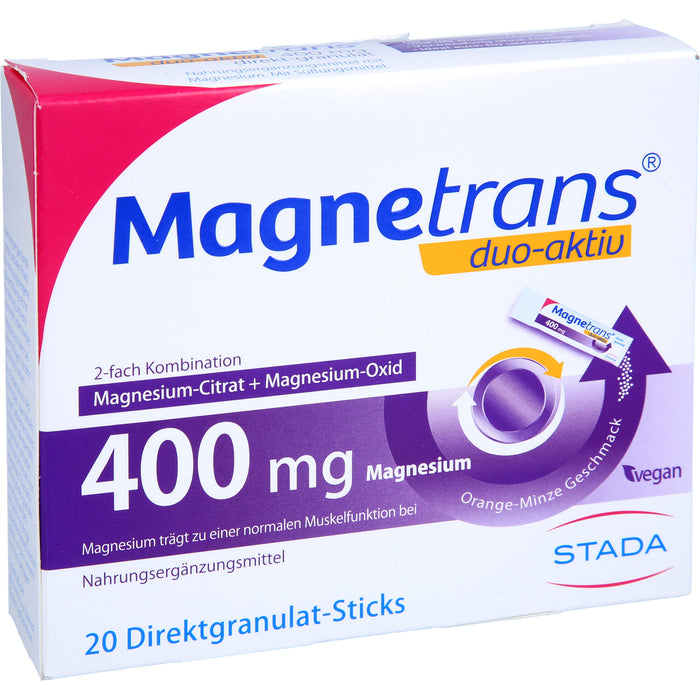 Magnetrans duo-aktiv 400 mg Magnesium Direktgranulat-Sticks, 20 pcs. Sachets