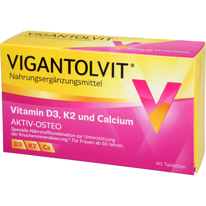 VIGANTOLVIT Vitamin D3, K2 und Calcium Tabletten, 60 pcs. Tablets