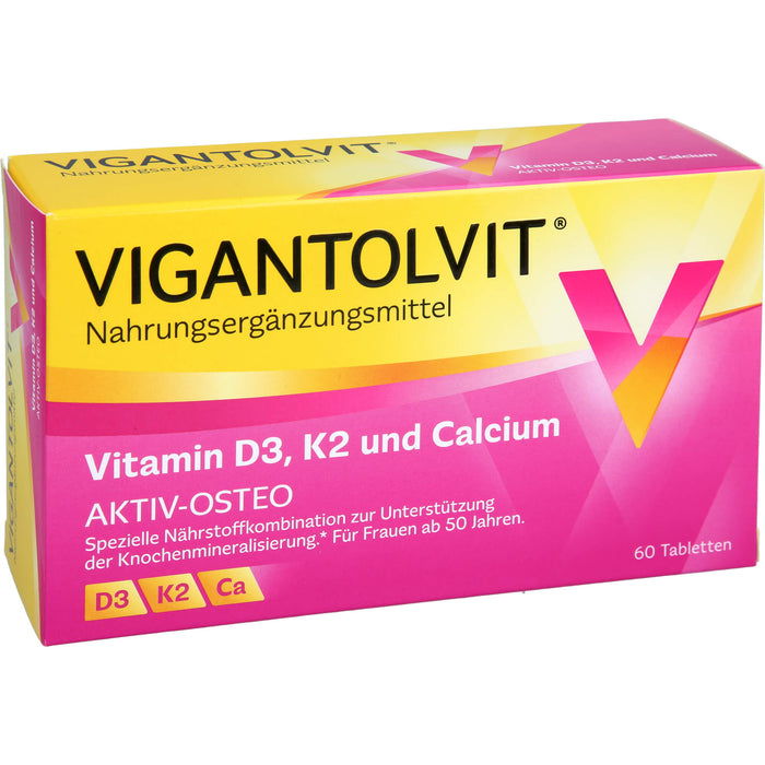 VIGANTOLVIT Vitamin D3, K2 und Calcium Tabletten, 60 pc Tablettes