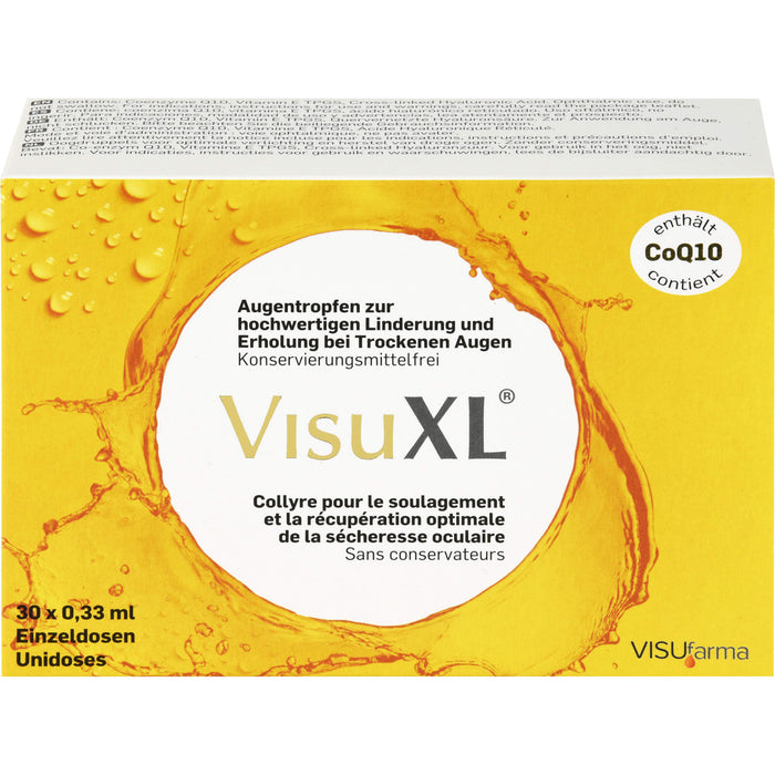 VisuXL Augentropfen ur hochwertigen Linderung und Erholung bei trockenen Augen Einzeldosis, 30 pc Récipients à dose unique