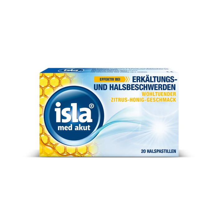 isla med akut Halspastillen Zitrus-Honig-Geschmack, 20 pc Pastilles