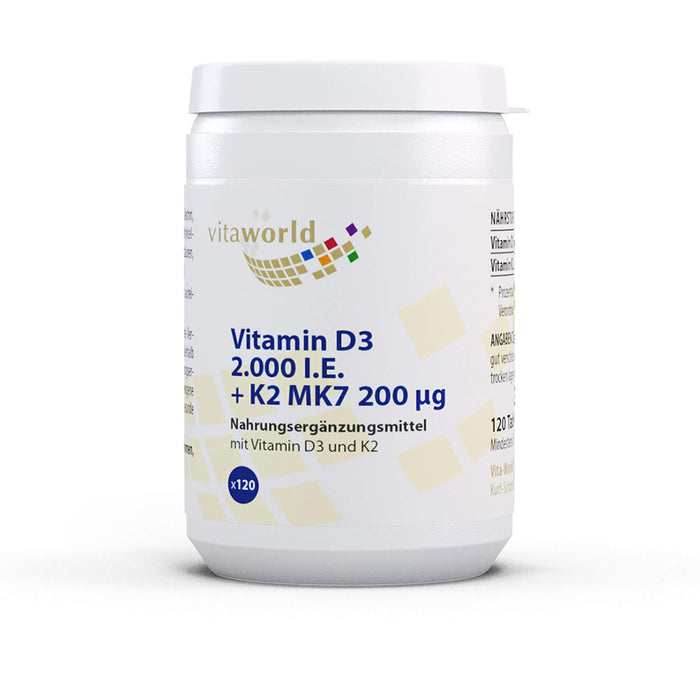 VITAMIN D3+K2 2000/200, 120 St TAB