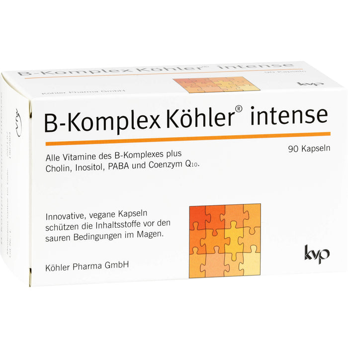 B-Komplex Köhler intense Kapseln schützt die Inhaltsstoffe vor den sauren Bedingungen im Magen, 90 pc Capsules