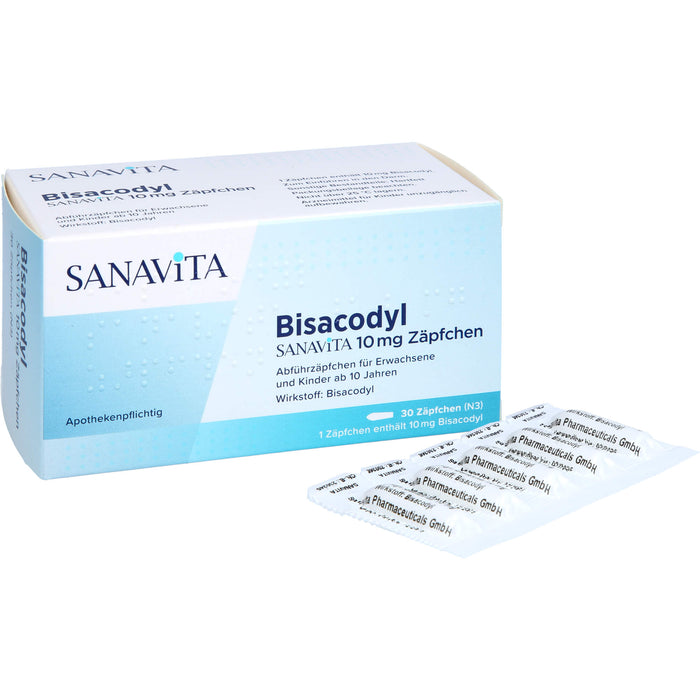 Bisacodyl SANAVITA 10 mg Zäpfchen, 30 St SUP