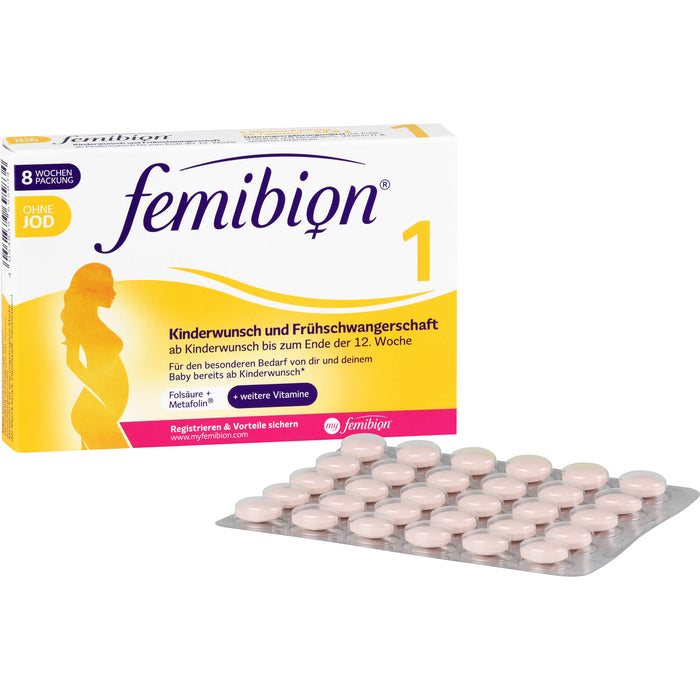 Femibion 1 Kinderwunsch und Frühschwangerschaft ohne Jod Tabletten, 60 pc Tablettes