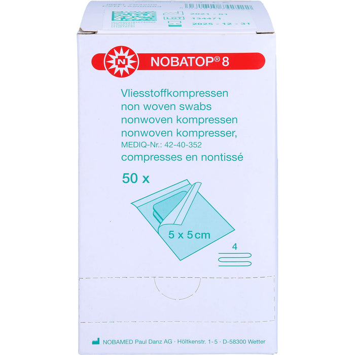 NOBATOP 8 Vliesstoffkompressen steril 10 x 10 cm, 100 pc Compresses