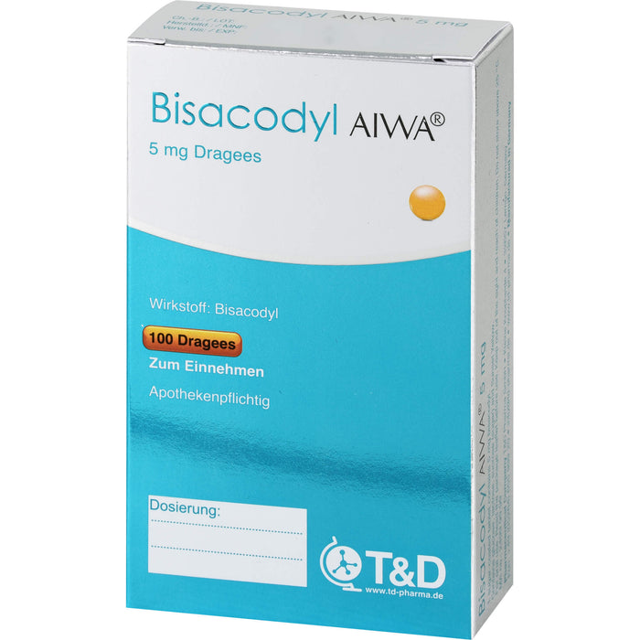 Bisacodyl AIWA 5 mg Dragees bei Verstopfungen, 100 pcs. Dragées