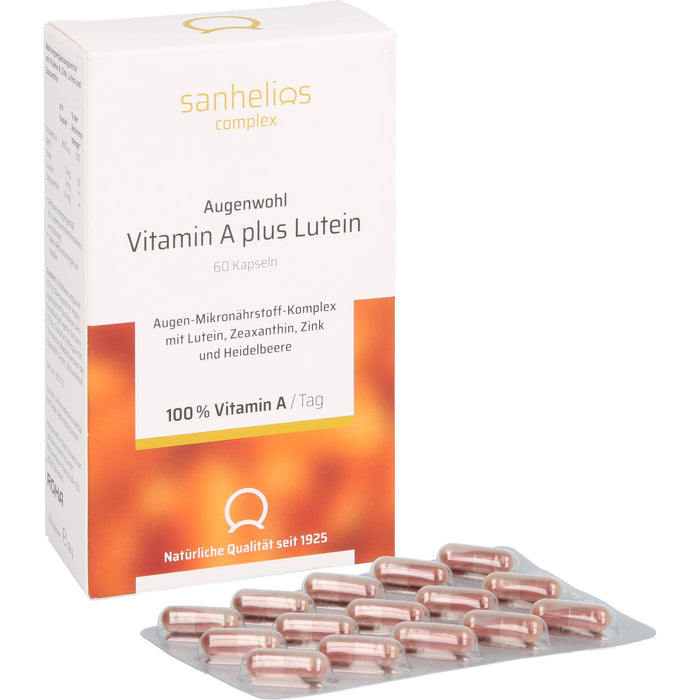 sanhelios complex Augenwohl Vitamin A plus Lutein Kapseln, 60 St. Kapseln