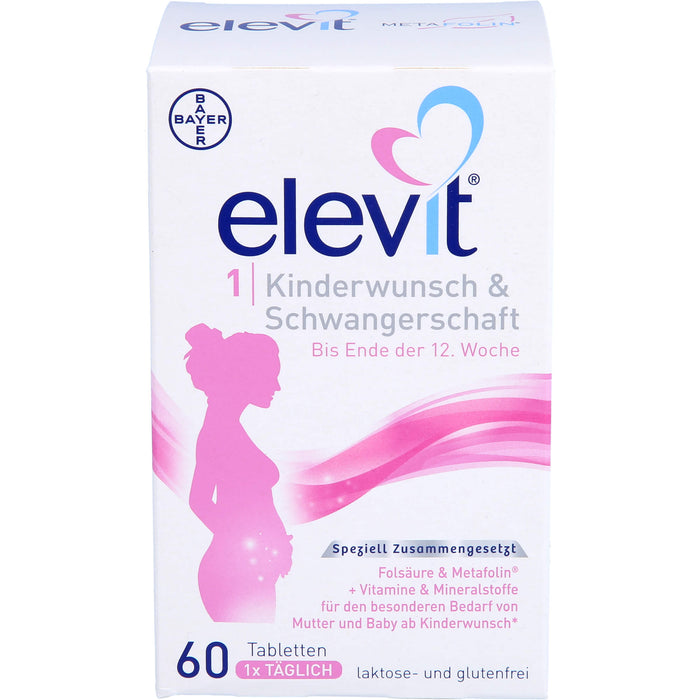 Elevit 1 Tabletten bei Kinderwunsch & Schwangerschaft, 60 pc Tablettes